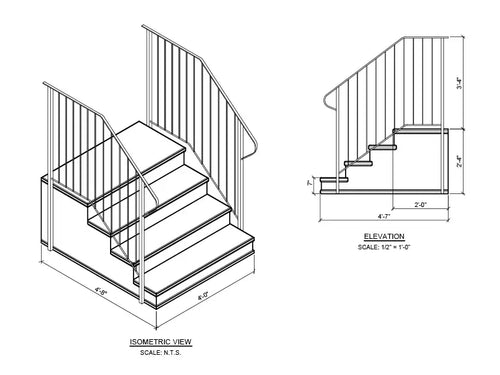 Century Group 4 Step w/ Stoop Concrete Step (28 x 57 x 48)