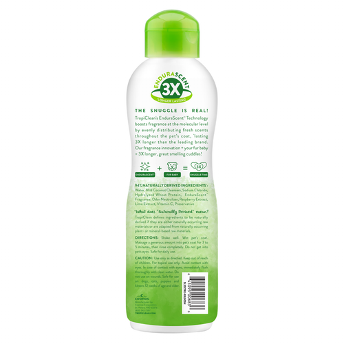 TropiClean EnduraScent Raspberry Lime Deodorizing Pet Shampoo