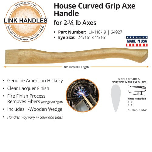 Link Handles 18 House Axe Handle For 2-1/4 Lb Axes