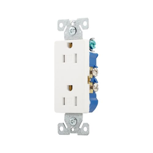 Eaton Residential Grade Decorator Duplex Receptacle  TR1107W