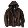 Active Quilted Flannel-Lined Jacket With Hood, Dark Brown, XXXL