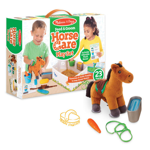 Melissa & Doug Feed & Groom Horse Care Play Set