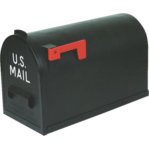 Flambeau No. 2 Black Plastic Rural Post Mount Mailbox