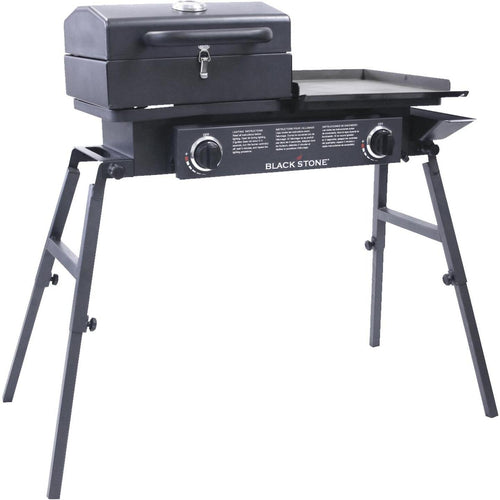 Blackstone Tailgater 2-Burner Black 37,000-BTU LP Gas Griddle with Grill Box