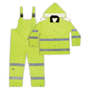 Custom Leathercraft 3 Piece Hi-Viz® Ansi Class 3 Polyester Rain Suit 3XL