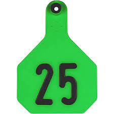 Y-Tex 4 Star Numbered Large Cattle Id Ear Tags Green 1- 25