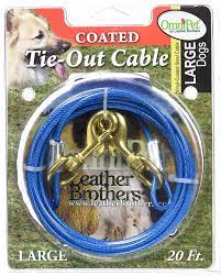 Leather Brothers 164CT20-BL Tie-Out Cable Vinyl Coated, Blue - 20 ft.
