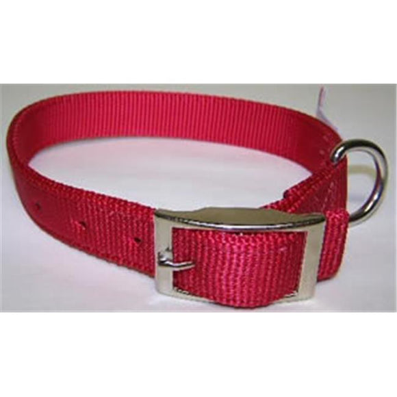 Leather Brothers  No.115N RD26 Nylon Collar Double Ply 1in. x 26in. Color Red (1