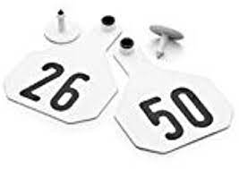 Y-Tex 3 Star Medium White Cattle ID Ear Tags Numbered 26-50