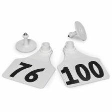 Y-Tex 4 Numbered Ear Tag WHITE #76-100 25 Tags/Pkg Prevent Cracking Flexible